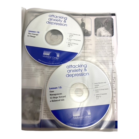 Midwest Center Inc Attacking Anxiety & Depression 16 CD Workbook Flash cards Set - Picture 15 of 15